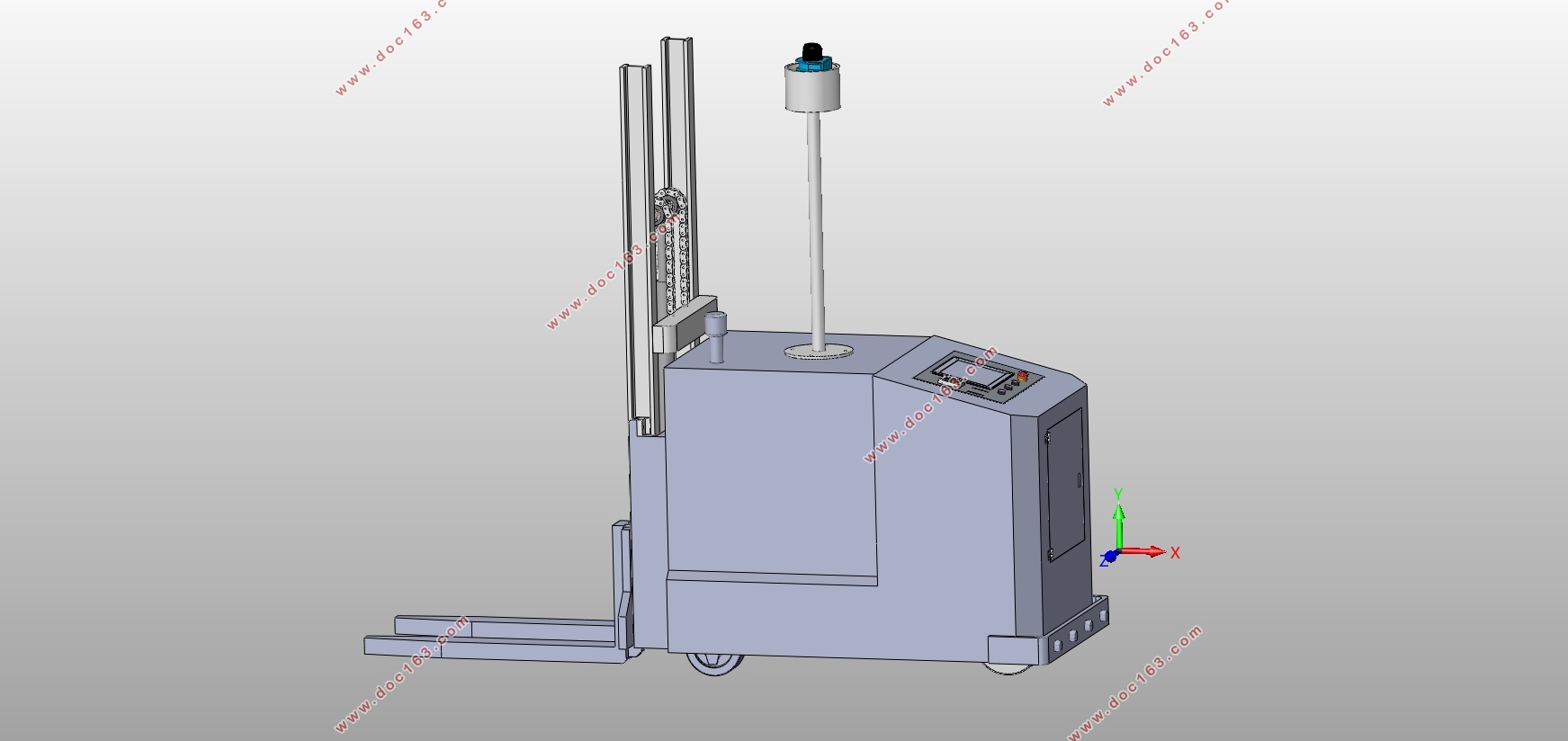 无人物流车(AGV小车)设计(含CAD零件图装配图,SolidWorks三维图)