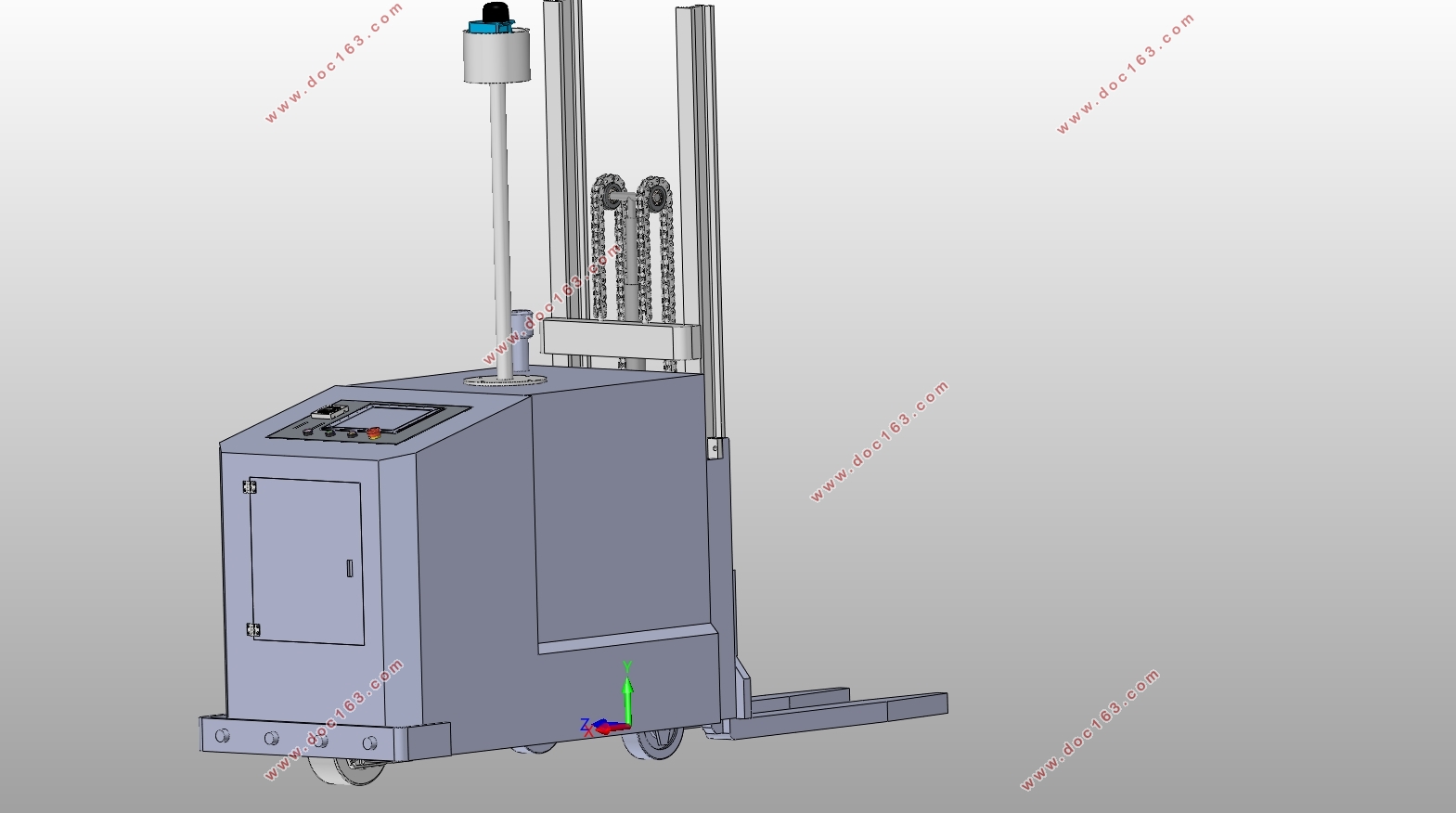 无人物流车(AGV小车)设计(含CAD零件图装配图,SolidWorks三维图)